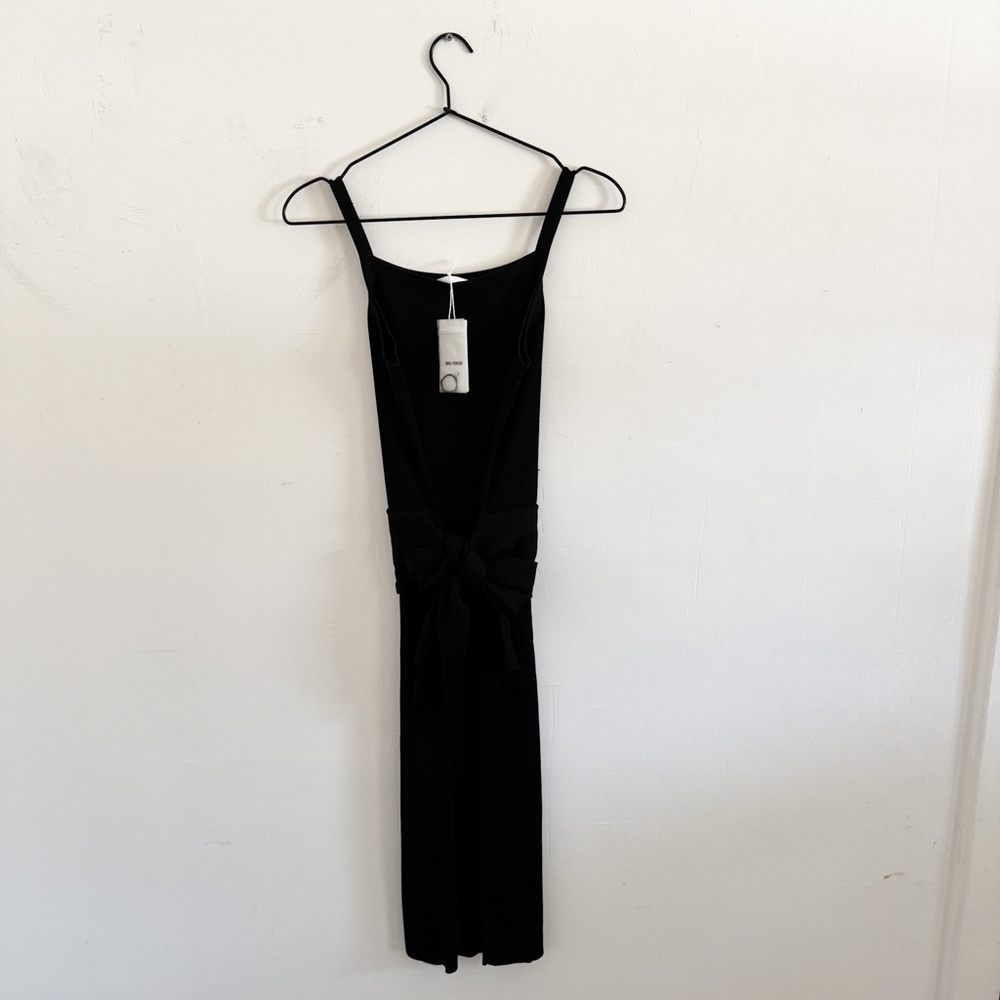 NWT Helmut Lang Black Knit Tie Waist Dress S - Picture 2 of 8